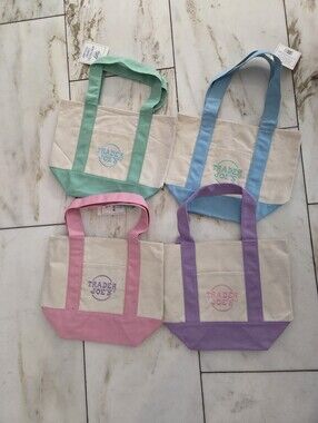 Set Of 4 Mini Pastel Trader Joes Tote Bags Each Color